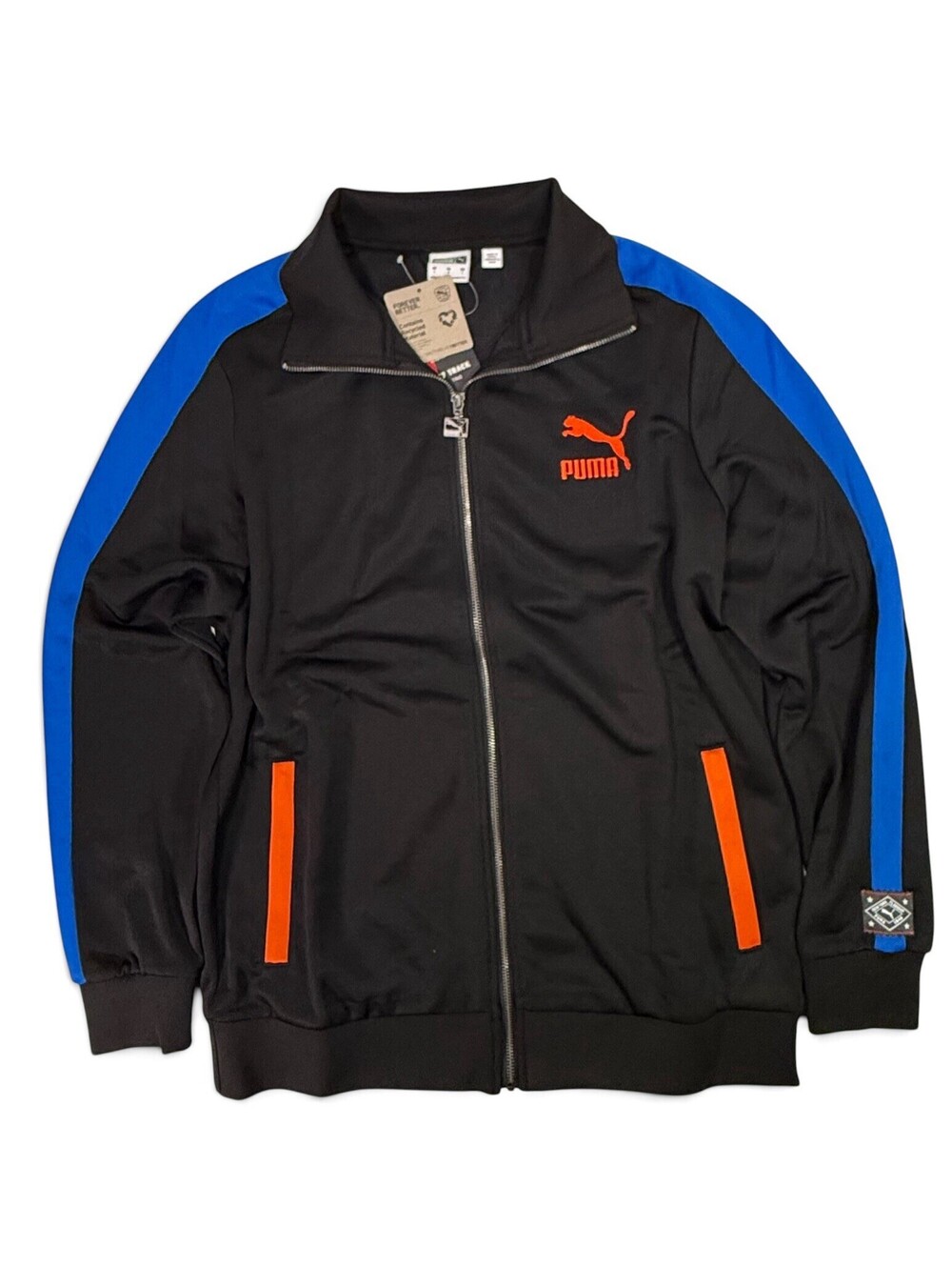 PUMA NYC REMIX T7 Track Top Jacket BLACK (Blue/Orange) 624498 01 Men's LARGE L